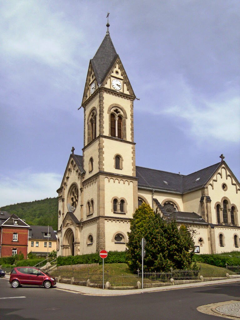 St. Stefan Sonneberg von Südwesten (Bild: Wikimedia Commons, Michielverbeek)