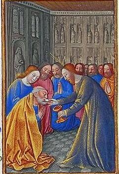 Apostelkommunion, Stundenbuch des Herzogs von Berry (Bild: Wikimedia Commons)